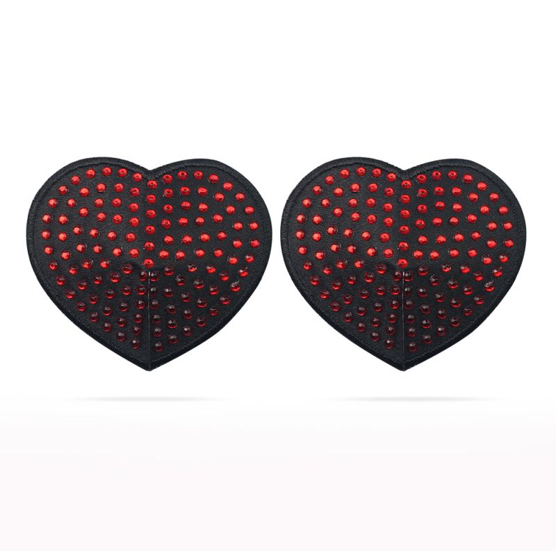 Reusable Red Diamond Heart Nipple Pasties - One Stop Adult Shop