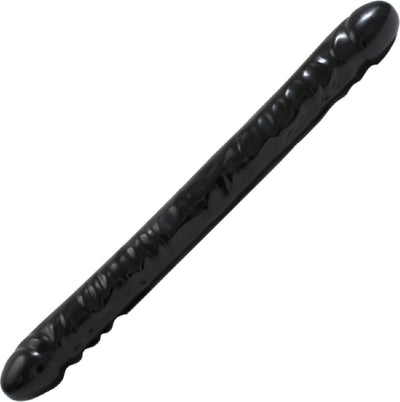 Veined Double Header Dong 18" (Black) - One Stop Adult Shop