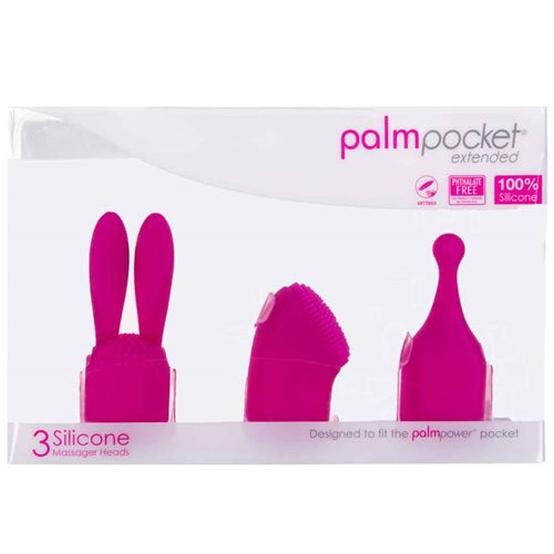 PalmPower Pocket Extended Silicone Massage Heads 3 Pc Set - One Stop Adult Shop