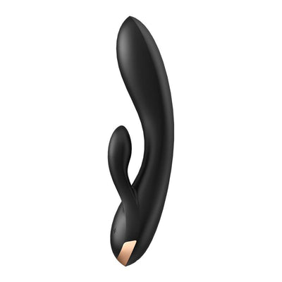 Satisfyer Double Flex App Rabbit Vibrator Black - One Stop Adult Shop