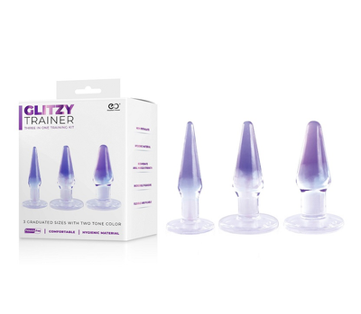 Glitzy Trainer 3 In 1 Dong 5" Kit Purple - One Stop Adult Shop