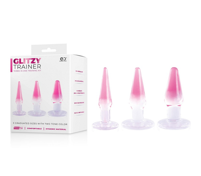 Glitzy Trainer 3 In 1 Dong 5" Kit Pink - One Stop Adult Shop