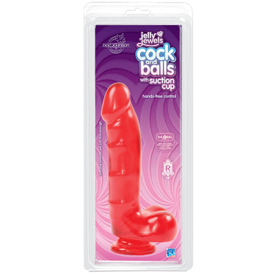 Cock And Balls With Suction Cup Ruby - One Stop Adult Shop