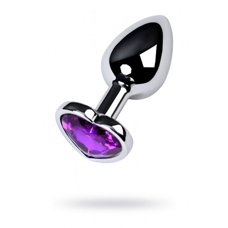 Silver Metal Anal Plug w Black Gem - One Stop Adult Shop