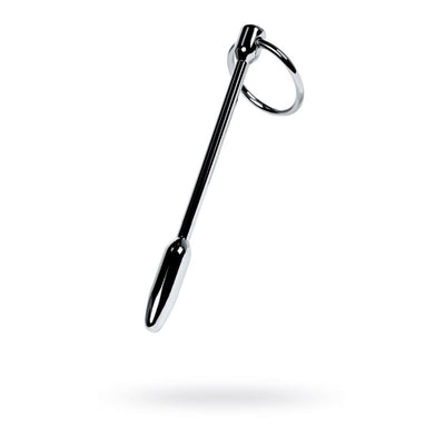 Silver Metal Urethral Plug w Ring - One Stop Adult Shop
