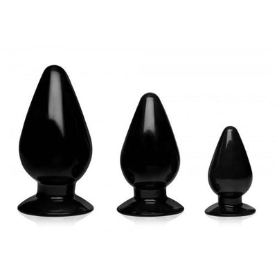 Triple Cones 3 Pc Anal Plug Set Black - One Stop Adult Shop