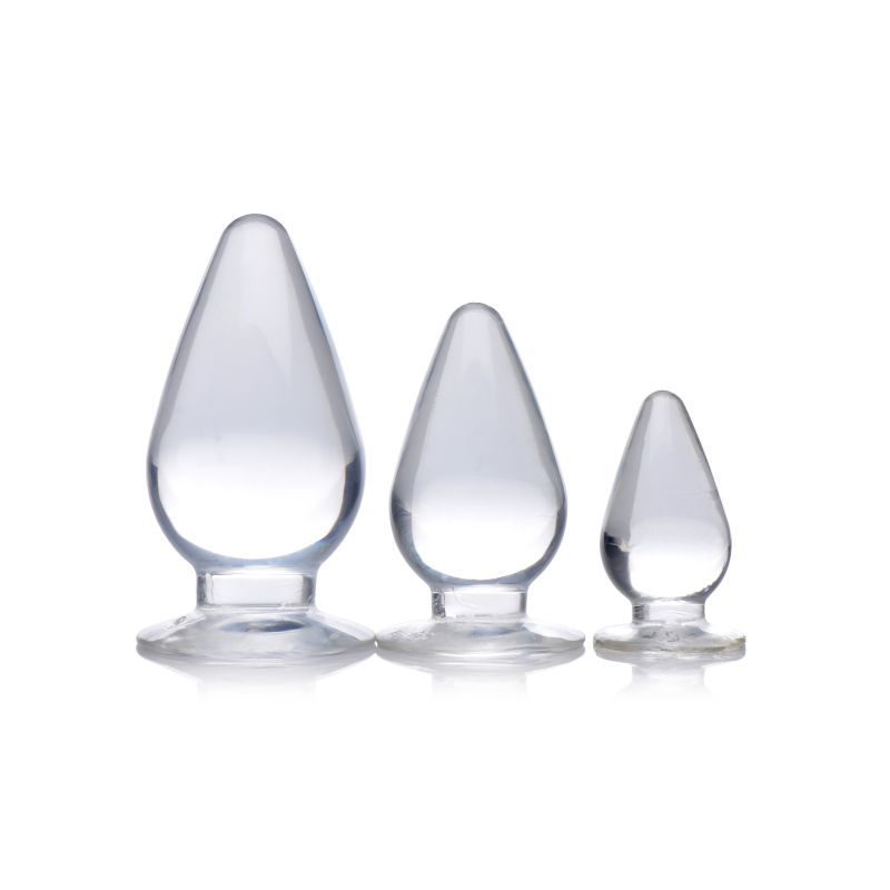 Triple Cones 3 Pc Anal Plug Set Clear - One Stop Adult Shop