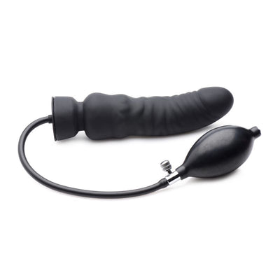 Dick Spand Inflatable Silicone Dildo Black - One Stop Adult Shop