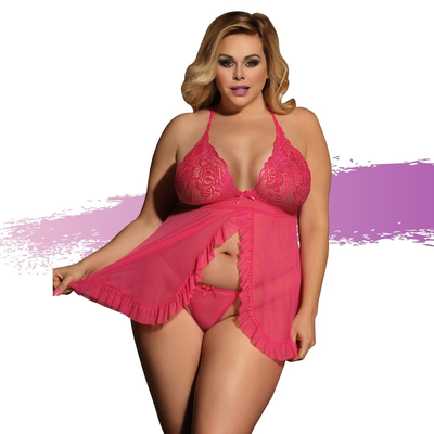 Ashella Lingerie - Samantha  Babydoll & G-String Queen Size - One Stop Adult Shop