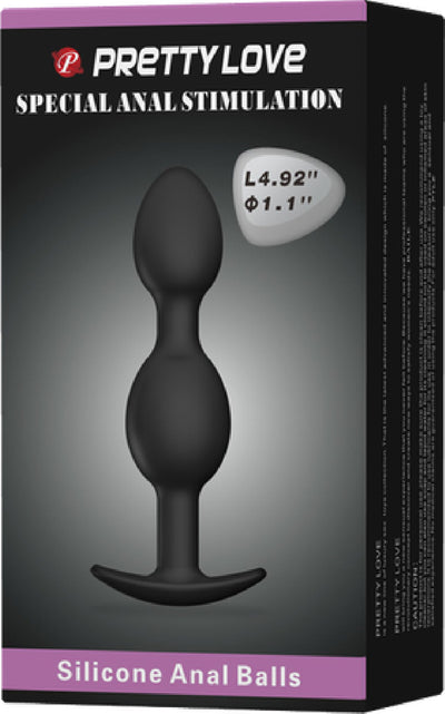 Silicone Anal Balls 4.92" Black - One Stop Adult Shop