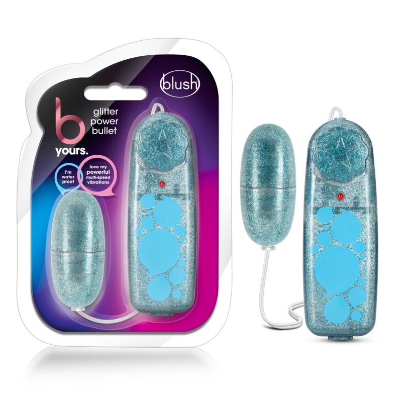 B Yours Glitter Power Bullet Blue - One Stop Adult Shop