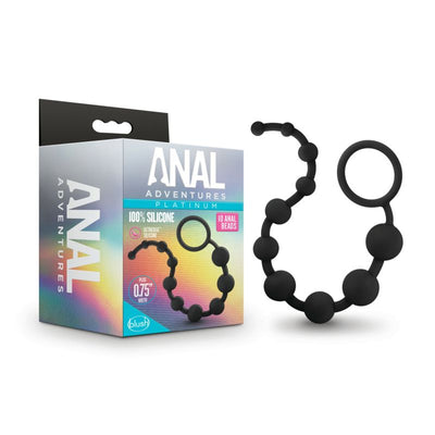 Anal Adventures Platinum Silicone 10 Anal Beads - One Stop Adult Shop