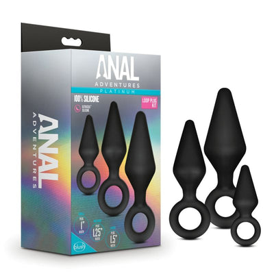 Anal Adventures Platinum Silicone Loop Plug Kit - One Stop Adult Shop