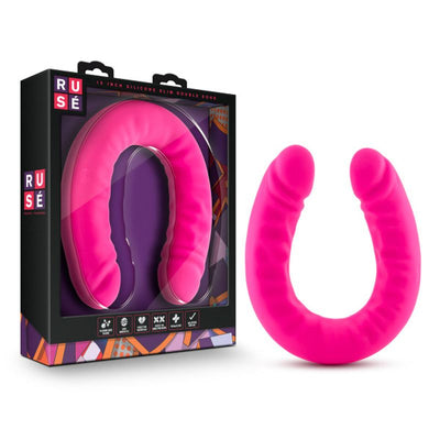Ruse Silicone Slim 18in Hot Pink Double Dong - One Stop Adult Shop