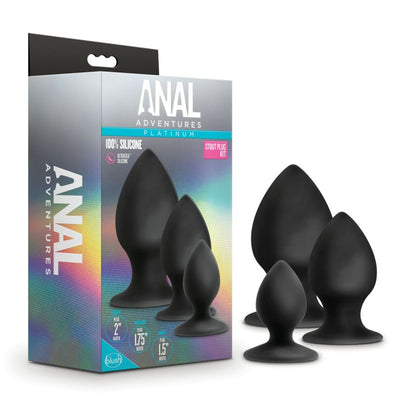 Anal Adventures Platinum Silicone Anal Stout Plug Kit - One Stop Adult Shop