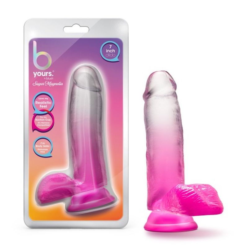 B Yours Sugar Magnolia 7in Dildo Fuchsia - One Stop Adult Shop