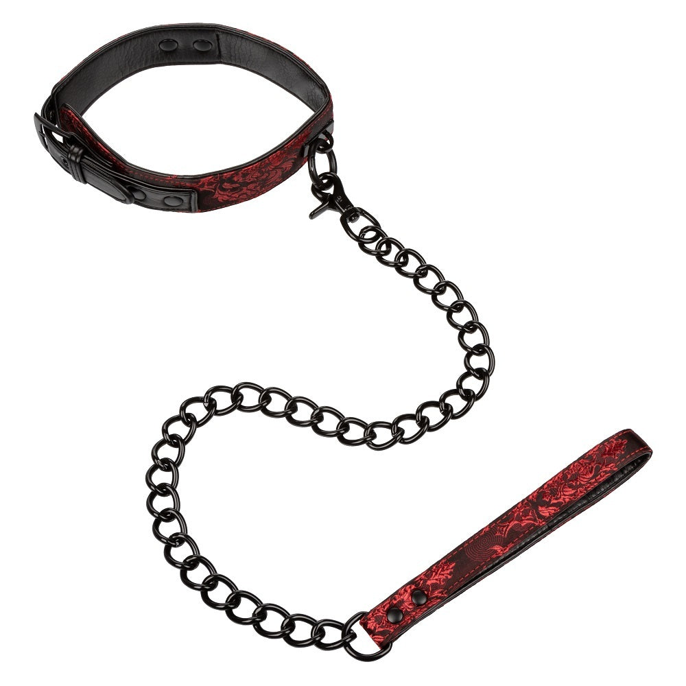 Scandal Collar with Leash Red - One Stop Adult Shop