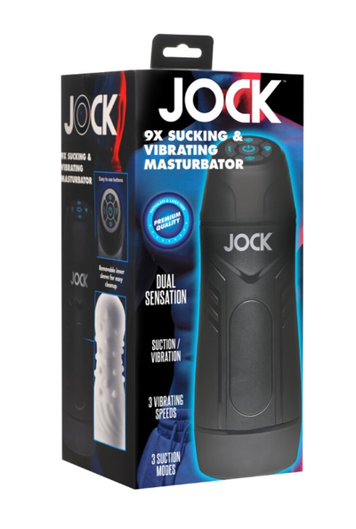 Jock 9X Sucking & Vibrating Masturbator White - One Stop Adult Shop