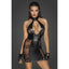 Power Wetlook Short tulle dress w Inserts & Corset Binding - One Stop Adult Shop