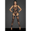 Tulle Bodysuit  w Patterned Flock Embroidery - One Stop Adult Shop