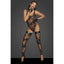 Tulle Bodysuit  w Patterned Flock Embroidery - One Stop Adult Shop