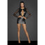 Power Wetlook Short Dress w Lace Sleeves - One Stop Adult Shop