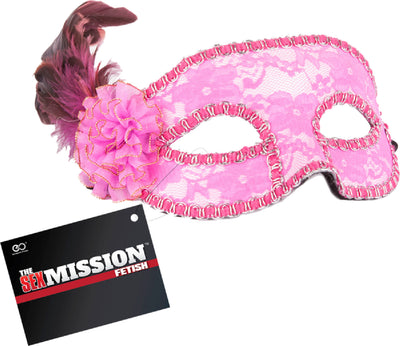 Feathered Masquerade Masks Pink - One Stop Adult Shop
