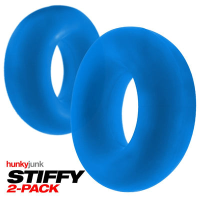 Hunky Junk Stiffy 2 Pc Bulge Cockrings Teal Ice - One Stop Adult Shop