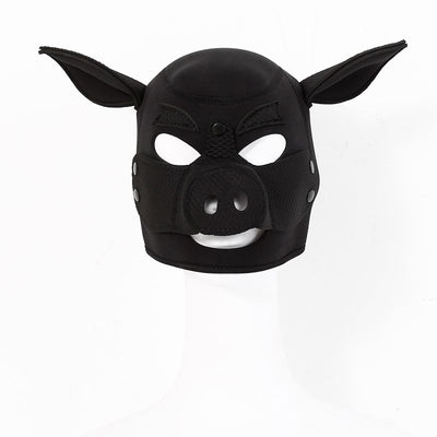 Neoprene Pig Mask Black - One Stop Adult Shop