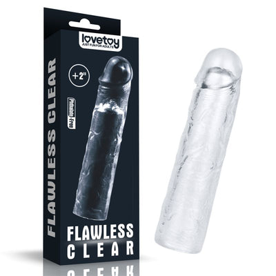 Clear Penis Extender Sleeve Plus 2in - One Stop Adult Shop