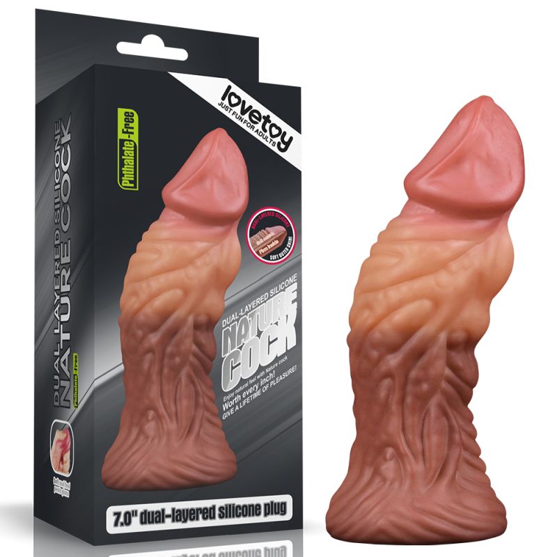 Dual layered Platinum Silicone Plug 7in - One Stop Adult Shop