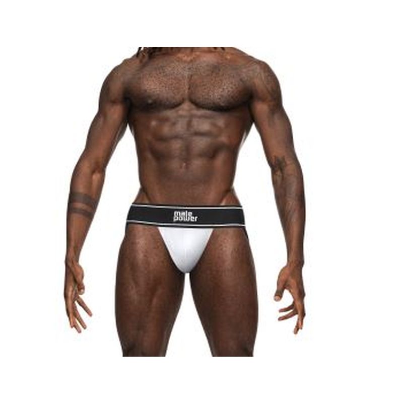 Male Power Modal Rib Jock White - One Stop Adult Shop