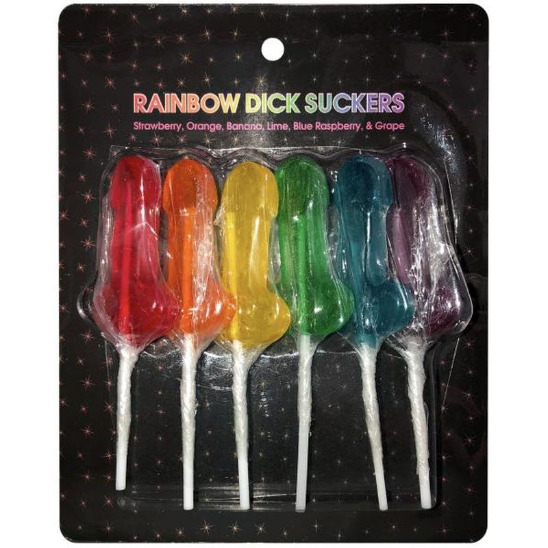 Rainbow Dick Suckers 6 Pc - One Stop Adult Shop