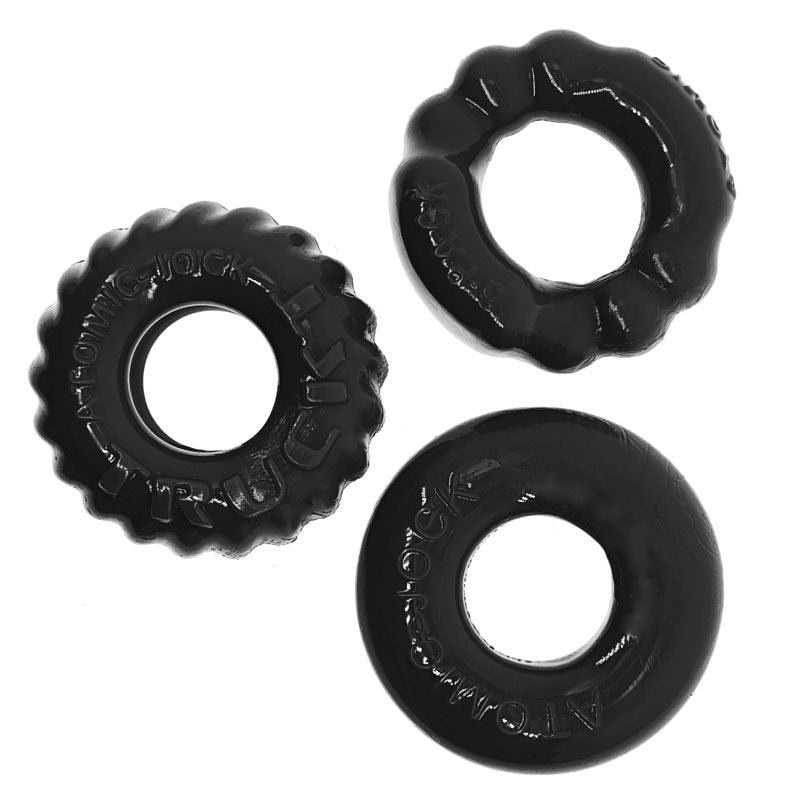 Bonemaker 3 Pc Cockring Set Black - One Stop Adult Shop