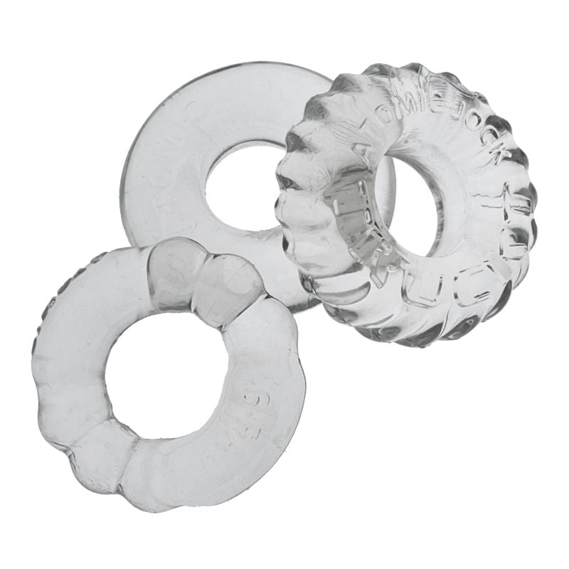 Bonemaker 3 Pc Cockring Set Clear - One Stop Adult Shop