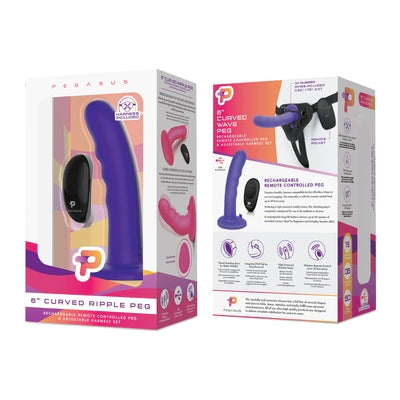 Pegasus 6" Wireless Remote Control Curved Wave Peg Harness - One Stop Adult Shop