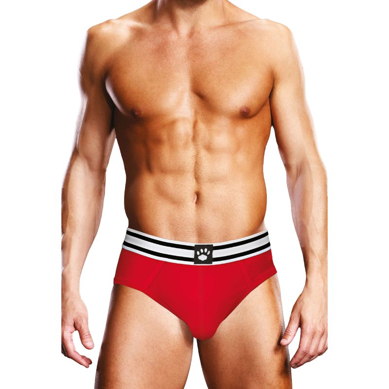 Prowler Open Back Brief White/Red - One Stop Adult Shop