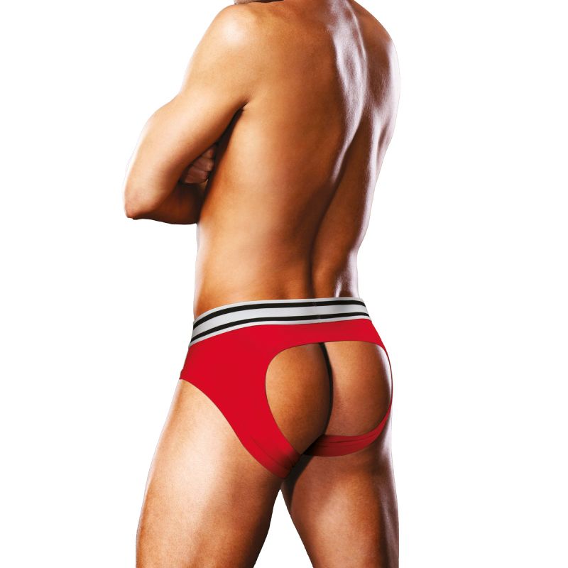 Prowler Open Back Brief White/Red - One Stop Adult Shop