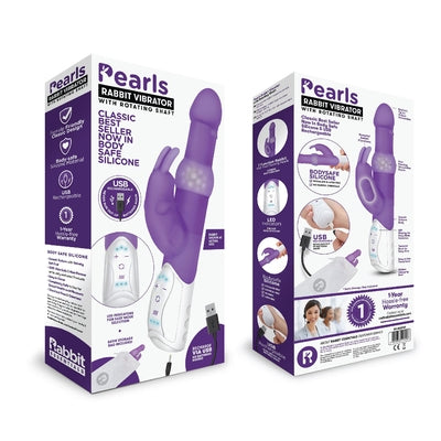 Rabbit Essentials Rechargeable Pleasure Pearls Rabbit - Purple - One Stop Adult Shop