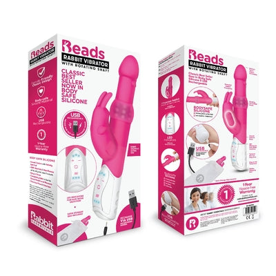 Rabbit Essentials Rechargeable Pleasure Beads Rabbit - Hot Pink - One Stop Adult Shop