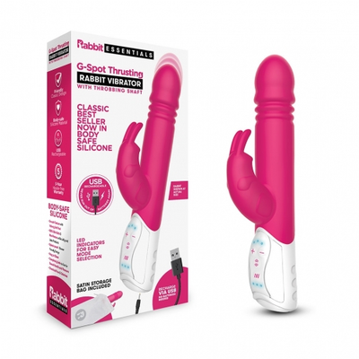 Rechargeable G-Spot Thrusting Rabbit - Hot Pink - One Stop Adult Shop