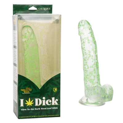 Naughty Bits I Leaf Dick Glow-In-The-Dark Weed Leaf Dildo - One Stop Adult Shop