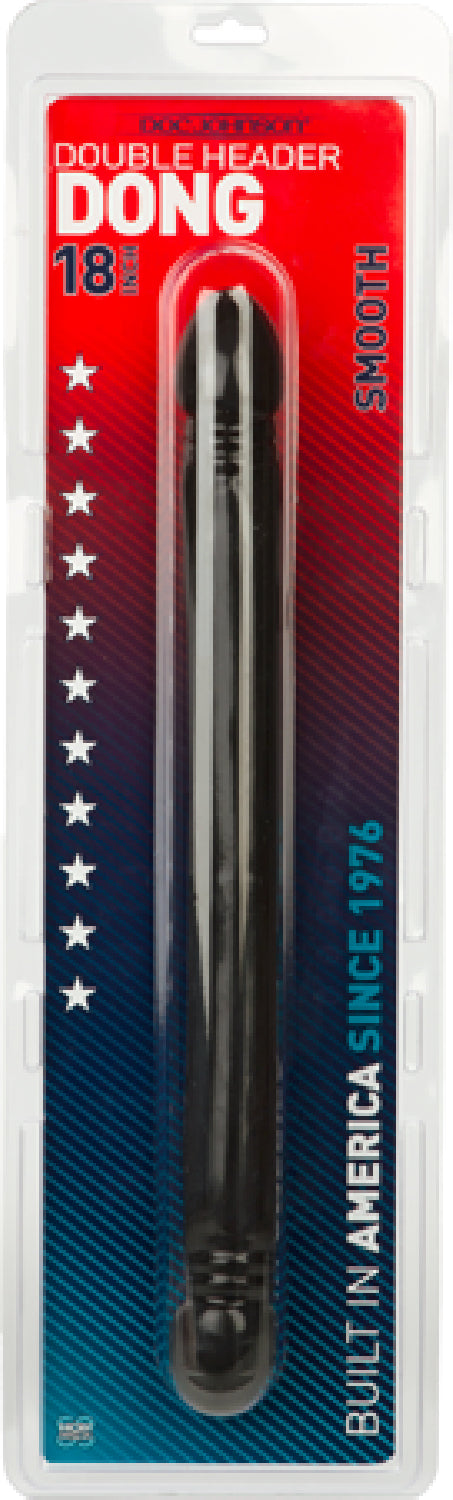 Smooth Double Header Dong 18" (Black) - One Stop Adult Shop