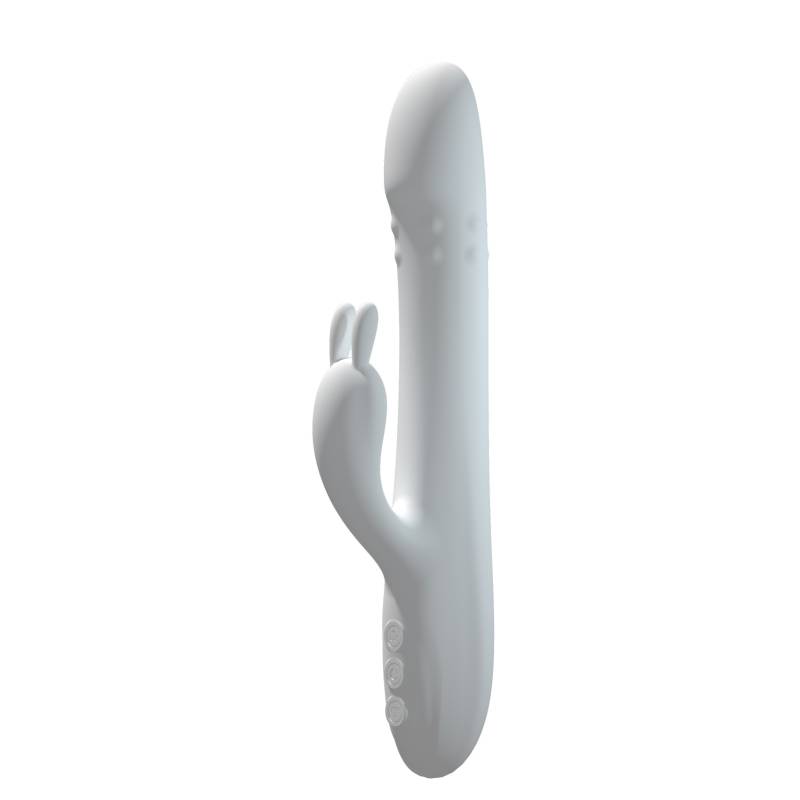 Rabbit Pro Thrusting Vibrator White - One Stop Adult Shop