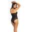 Stretch Wetlook Mesh Panel Bodysuit Black - One Stop Adult Shop