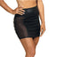 Stretch Wetlook Mesh Panel Skirt Black - One Stop Adult Shop