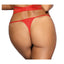 Microfiber and Lace G-String with Studs Red - One Stop Adult Shop