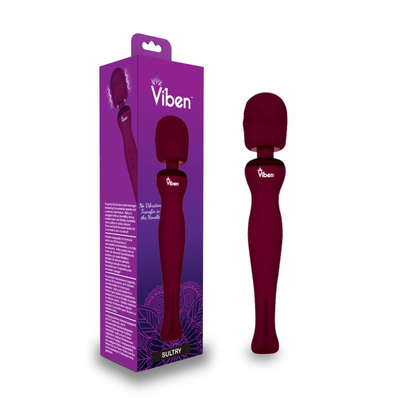 Viben Sultry Rechargeable Wand Massager Ruby - One Stop Adult Shop