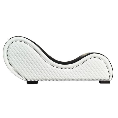 Kama Sutra Chaise Love Lounge Studded and Quilted 2 Tone Black/White - One Stop Adult Shop