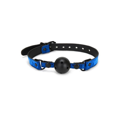 Whip Smart Diamond Deluxe Ball Gag Blue - One Stop Adult Shop